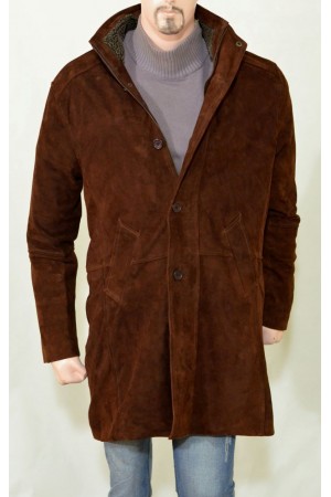 Longmire Brown Suede Leather Coat